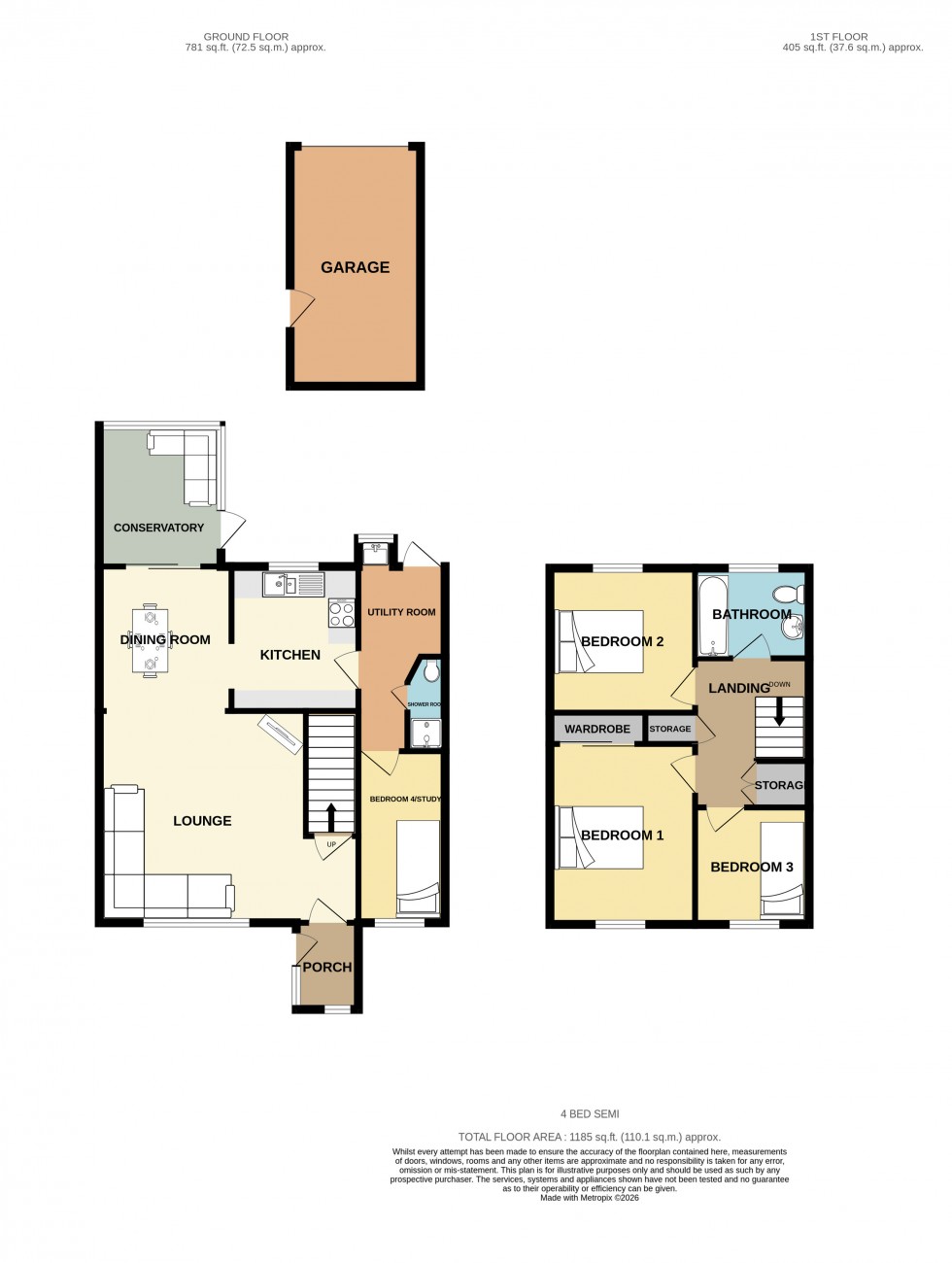 Floorplan for Tolvaddon, Camborne, Cornwall