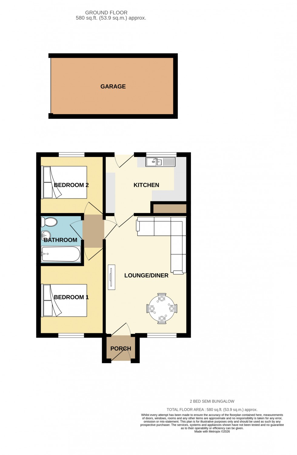 Floorplan for Four Lanes, Redruth, Cornwall