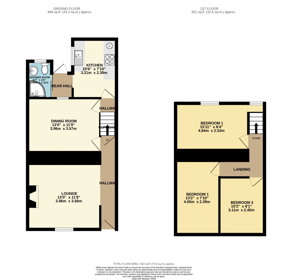 Floorplan for Camborne, Cornwall