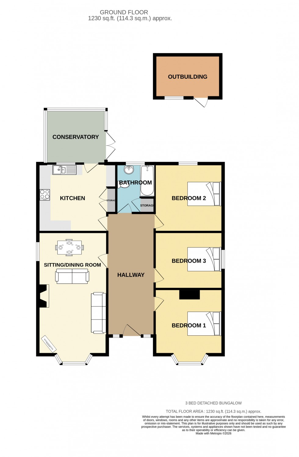 Floorplan for Trevarth, Redruth, Cornwall