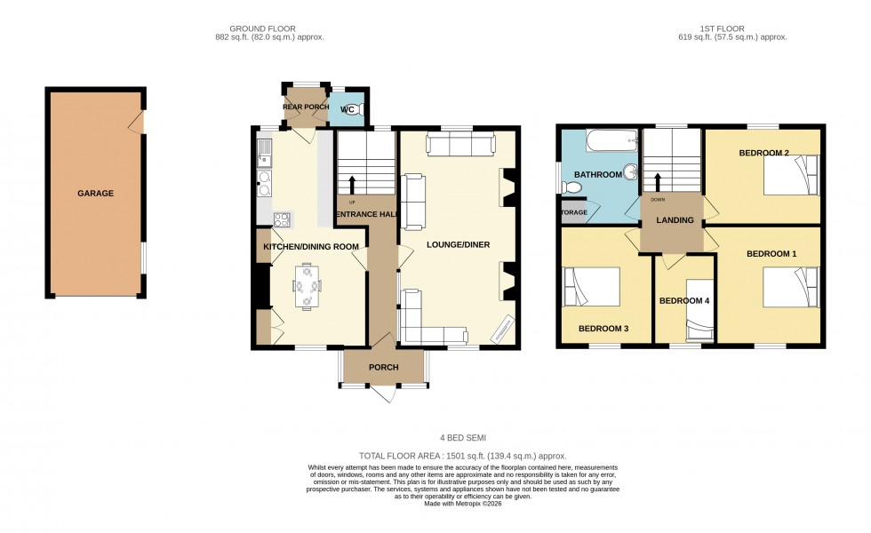 Floorplan for St. Day, Redruth, Cornwall