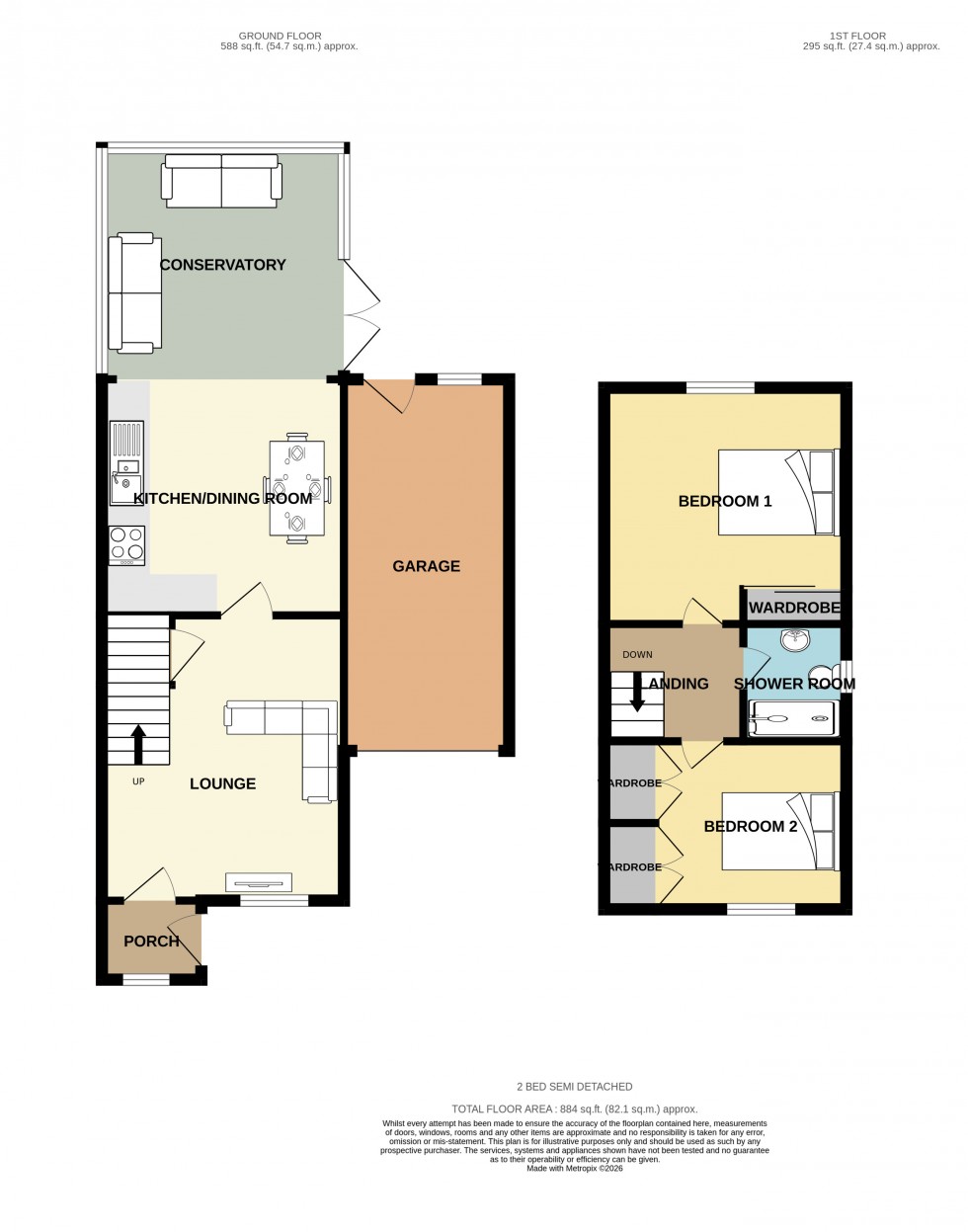 Floorplan for Lanner, Redruth, Cornwall
